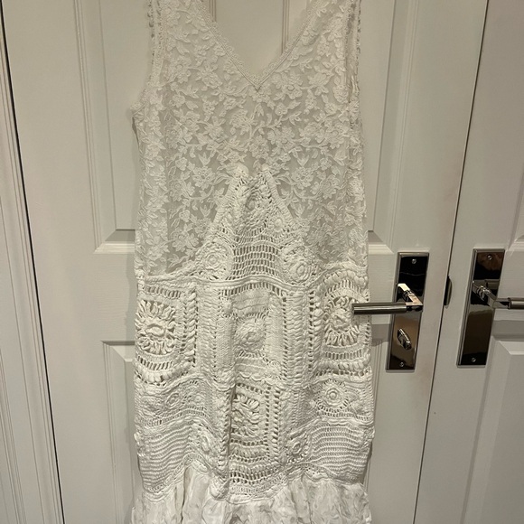 Zara White Crochet Lace Dress - Picture 3 of 5
